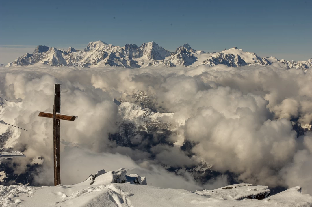 Mont Blanc Massif from Mont Gele Verbier