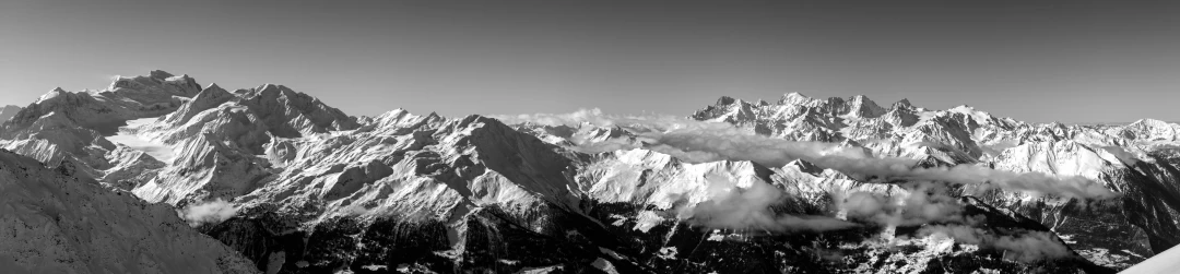 Verbier Scenery from Mont Gele-B&W-2